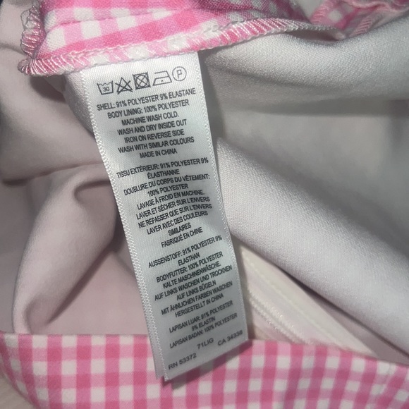 French Connection Gingham Print Tie Back Whisper Dress in Barbie Pink & White, 0 - Picture 6 of 6